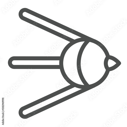 Soviet union satellite line icon, cosmos concept. Vector graphics. Space satellite sign on white background, outline style icon for mobile or web design.
