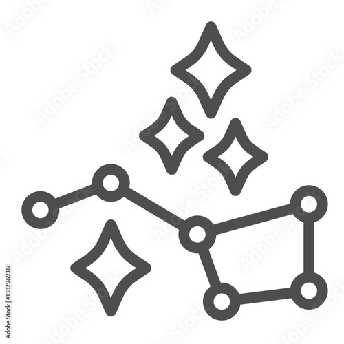 Star constellation ursa major line icon, cosmos concept. Vector graphics. Sky stars group, space sign on white background, outline style icon for mobile or web design.