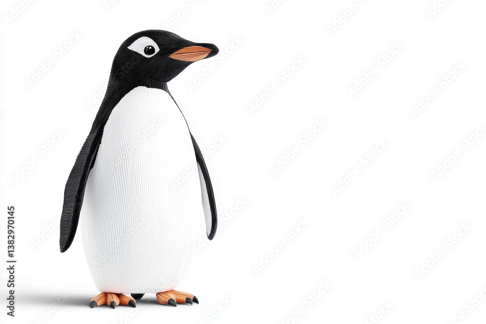 Fototapeta premium Pixelated Penguin on White Background