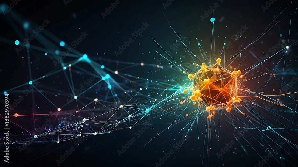Futuristic Technology Network Background | Quantum Computing & Energy Flow Visualization