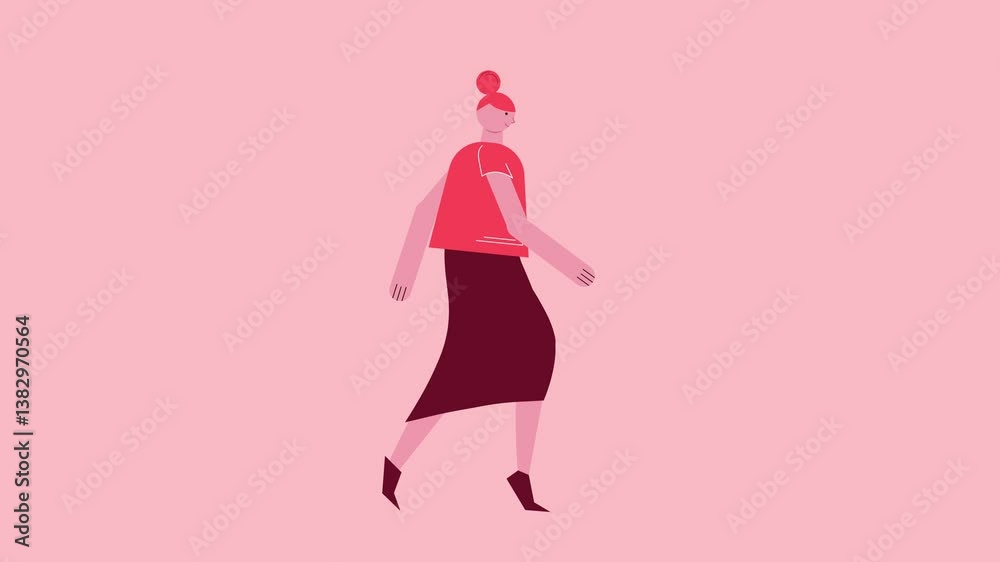 Flat style character walking cycle animation side view. Simple colorful minimalistic design for advertisement, business, corporate identity. Flat style character walking cycle animation side view. Simple colorful minimalistic design for advertisement, business, corporate identity.