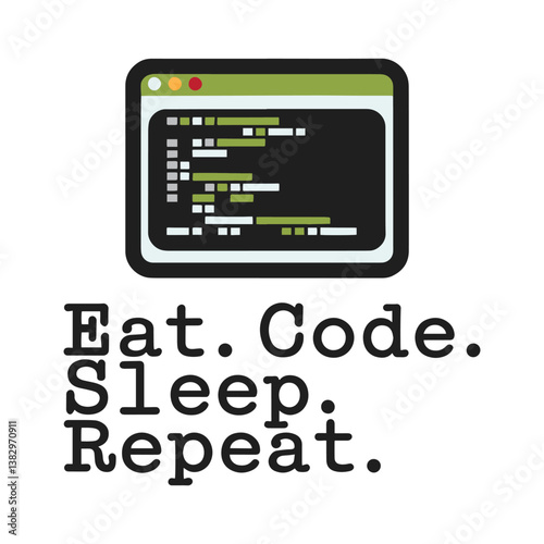 Eat Code Sleep Repeat T Shirt Design