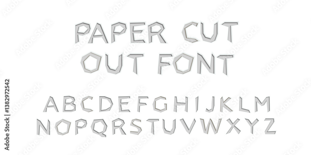 Paper cut out font with shadows. English alphabet made of paper letters with cut out effect. Vector illustration. Paper cut out font with shadows. English alphabet made of paper letters with cut out effect. Vector illustration.