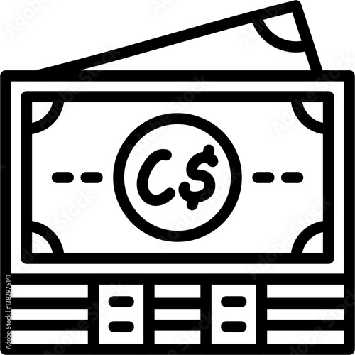 Canadian Dollar Notes Icon