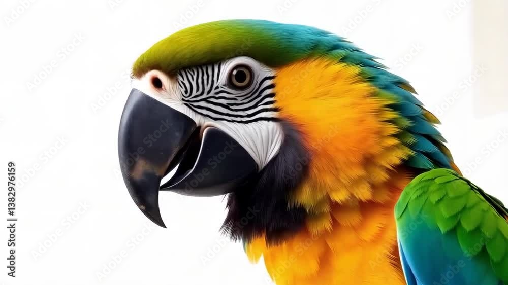 Blue and yellow macaw parrot isolated on a white background Blue and yellow macaw parrot isolated on a white background