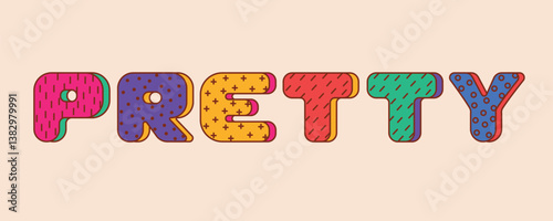 Multicolor memphis alphabet lettering. Decorative pattern typography. Modern vector type with colorful abstract letters for headline, poster, social web, brochure, etc.