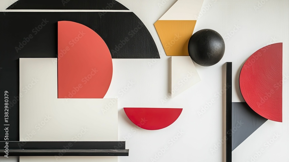 Obraz premium Geometric shapes, vibrant colors, modern art wall decor