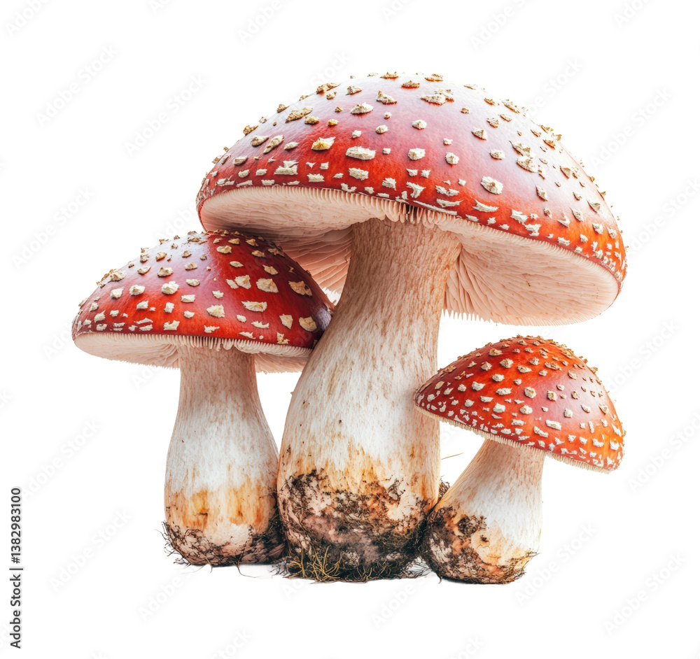 Obraz premium Mushroom growth showcase forest floor nature isolated on transparent background, png
