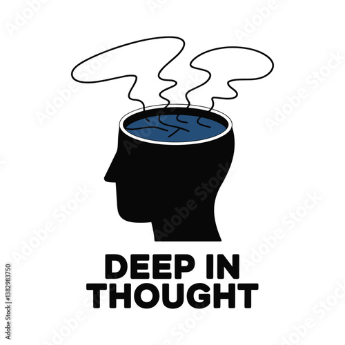 Deep In Thoughts T Shirt Design Illustration