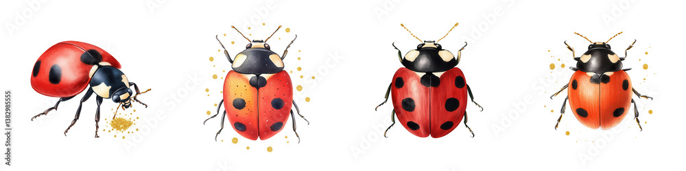 Colorful Ladybug Drawings with Various Poses and creations Colorful Ladybug Drawings with Various Poses and creations