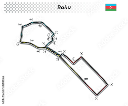 Baku circuit for motorsport and autosport