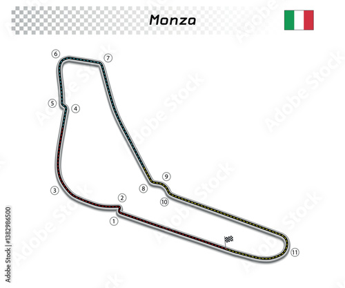 Monza circuit for motorsport and autosport