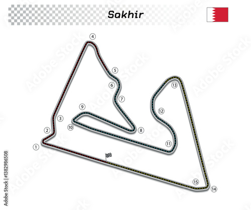 Sakhir circuit for motorsport and autosport