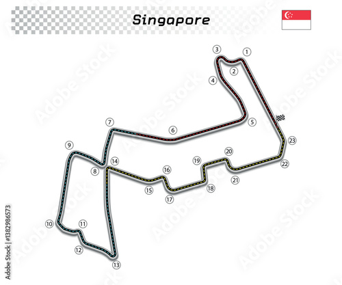 Singapore circuit for motorsport and autosport