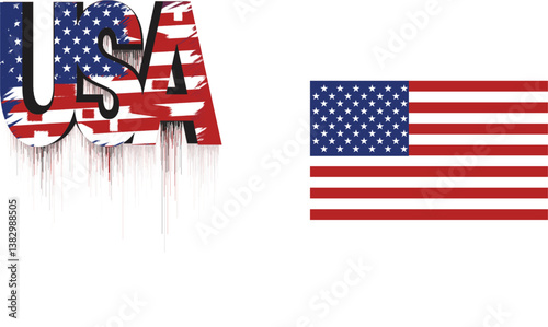 USA Flag and T-Shirt Design.eps