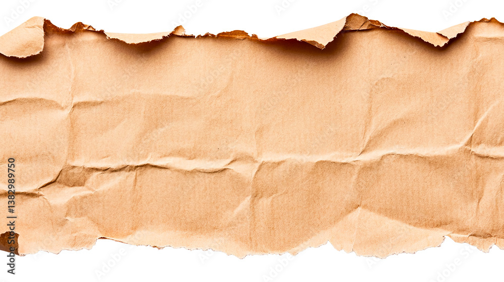 Wrinkled and torn brown paper with rough edges texture background, cut out transparent Wrinkled and torn brown paper with rough edges texture background, cut out transparent