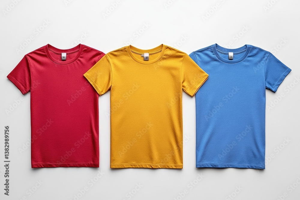 Three plain t-shirts in different colors (2) Three plain t-shirts in different colors (2)