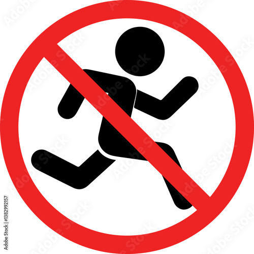Do Not Running Sign Icons – Prohibited Running Symbols for Safety Warnings