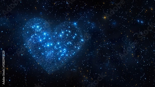 A starry sky with a constellation forming the shape of a heart.  HD 8K wallpaper Photographic Image
