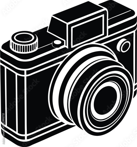 beautiful black camera vector silhouette art this is an editable and printable vector eps file
