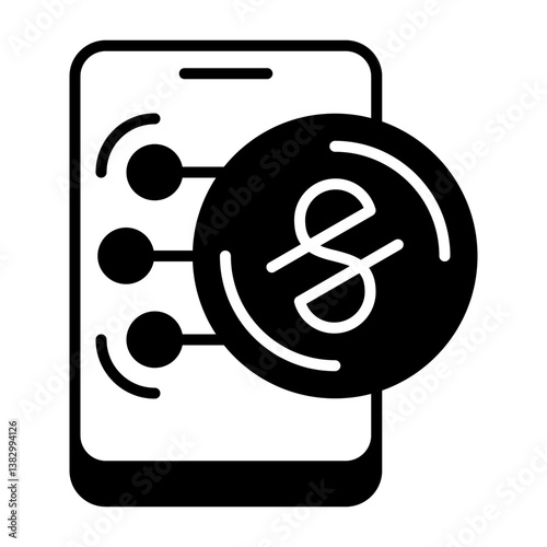 Uzbekistani Som Solid Icon