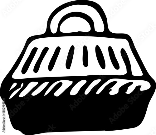 Hand drawn Pets transportation box doodle. Sketch pets icon. Decoration element. Isolated on white background. Vector illustration