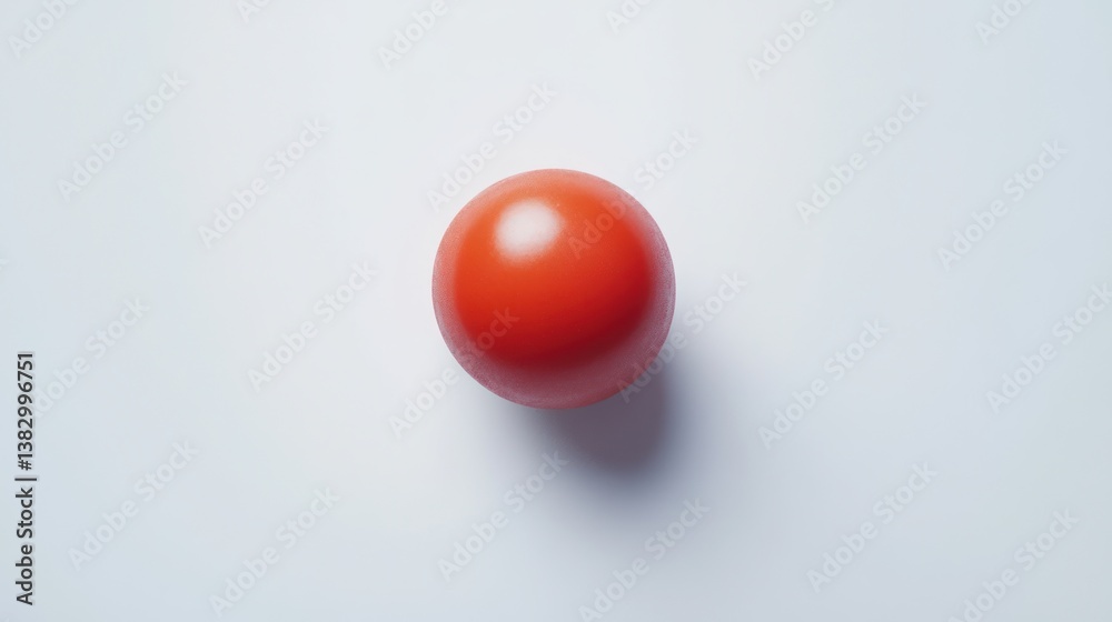 Single Red Sphere on White Background Single Red Sphere on White Background