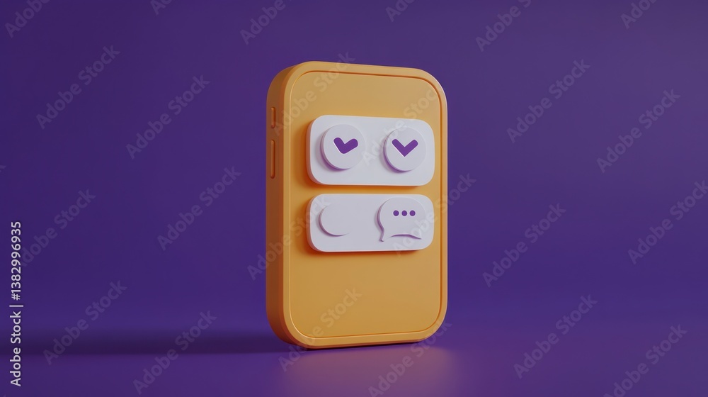 3D Smartphone Settings App Interface 3D Smartphone Settings App Interface