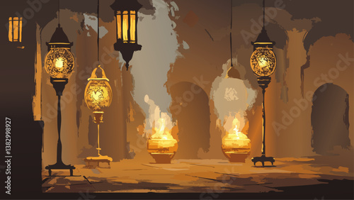 Khan el-Khalili Cairo in Digital Illustration