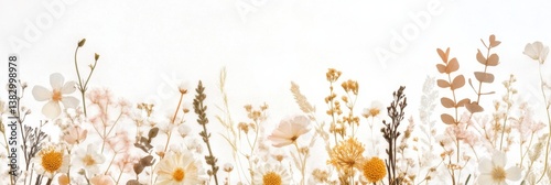 Background of pressed flowers in transparent resin showcases natural beauty and elegance for creative uses