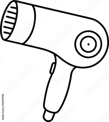 A black blow dryer with a white background
