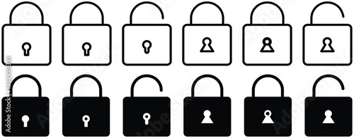 Set of Locks icons set  Locked and unlocked vector icon vector illustrasion.   
