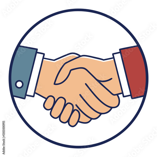 


      Handshake icon vector art illustration.
