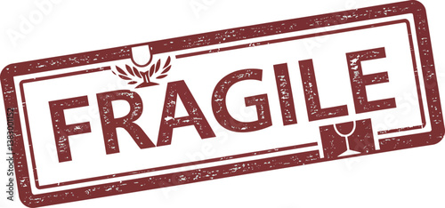 A bold, red vintage-style label reading 'FRAGILE' on a white background.