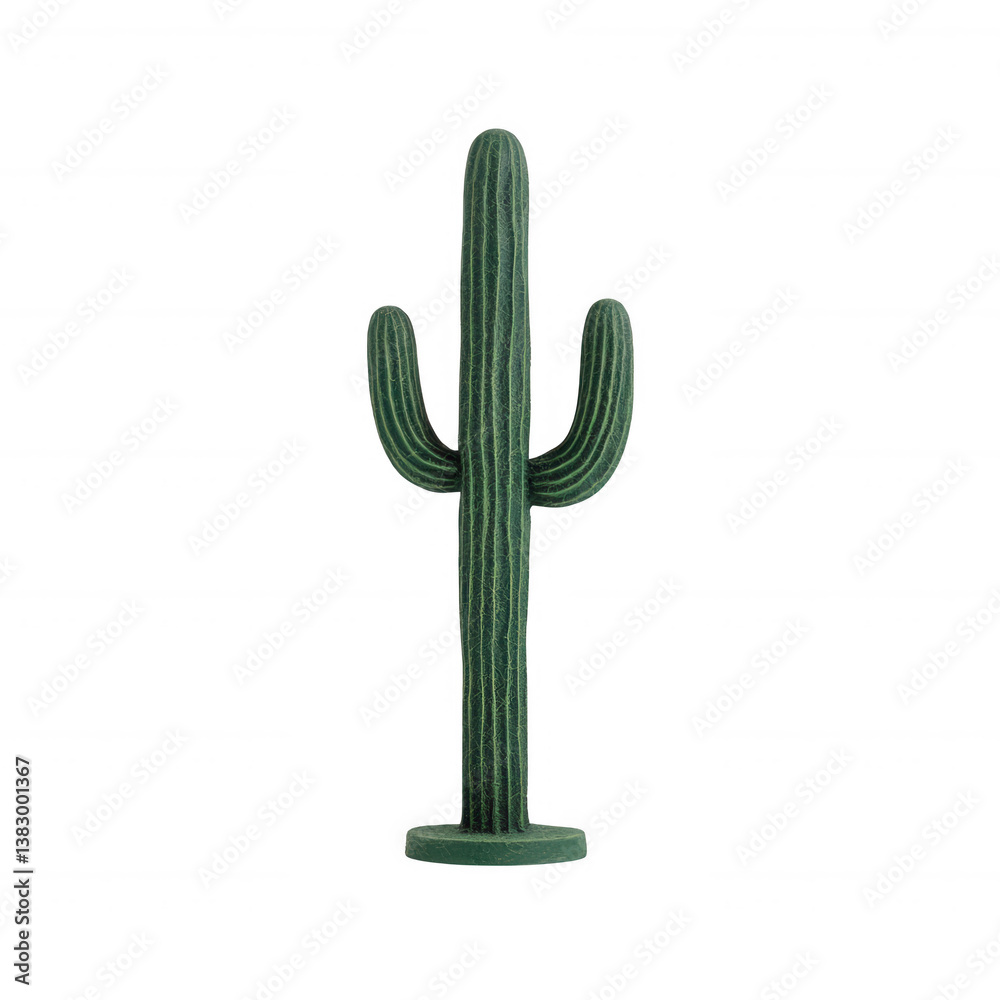 Stylized cactus with multiple arms standing prominently, showcasing its unique structure. Vibrant green color against a white isolated background highlights its beauty. Stylized cactus with multiple arms standing prominently, showcasing its unique structure. Vibrant green color against a white isolated background highlights its beauty.