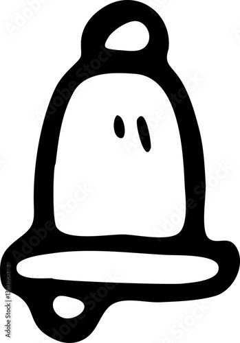 Hand Drawn bell doodle. Sketch style icon. Decoration element. Isolated on white background. Flat design. Vector illustration