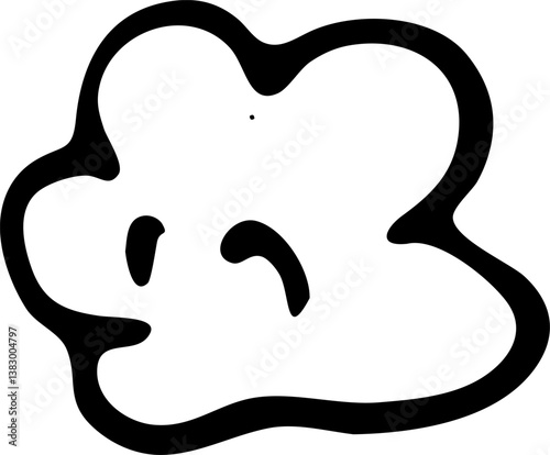 Hand Drawn cloud doodle. Sketch style icon. Decoration element. Isolated on white background. Flat design. Vector illustration