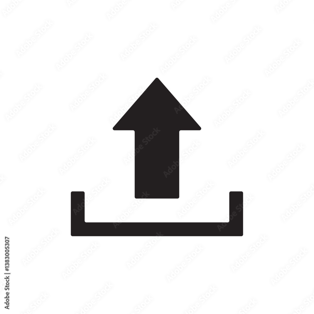 Upload icons with upward arrows. Upload icons with upward arrows.