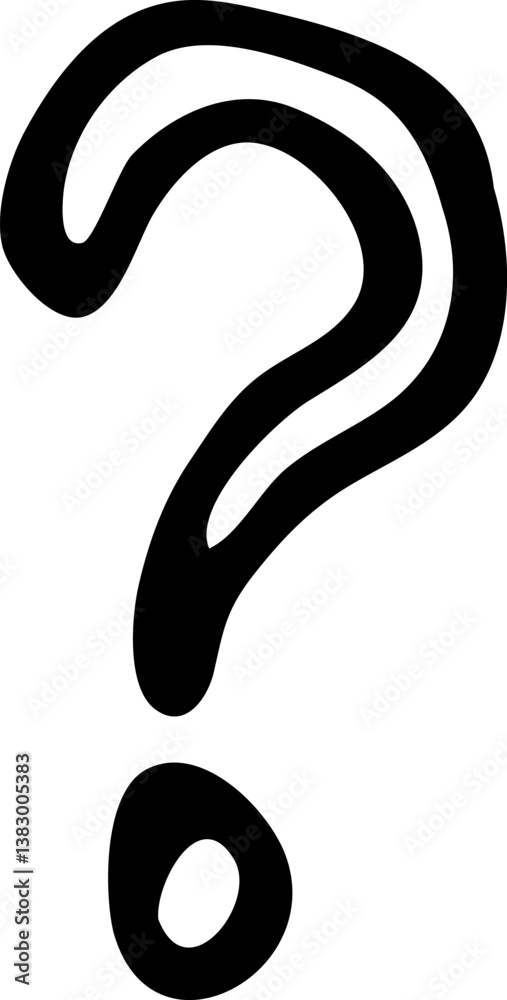 Hand Drawn question mark doodle. Sketch style icon. Decoration element. Isolated on white background. Flat design. Vector illustration Hand Drawn question mark doodle. Sketch style icon. Decoration element. Isolated on white background. Flat design. Vector illustration