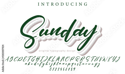 Sunday Font Stylish brush painted an uppercase vector letters, alphabet, typeface