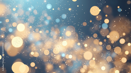 Dreamy blue and gold light background