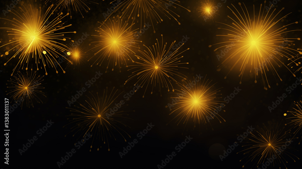 Fototapeta premium Golden fireworks
