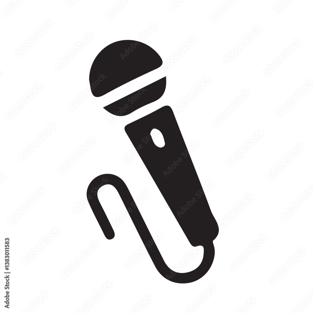 Mic sign. Karaoke microphone icon. Microphone vector icon on white background. Eps 10