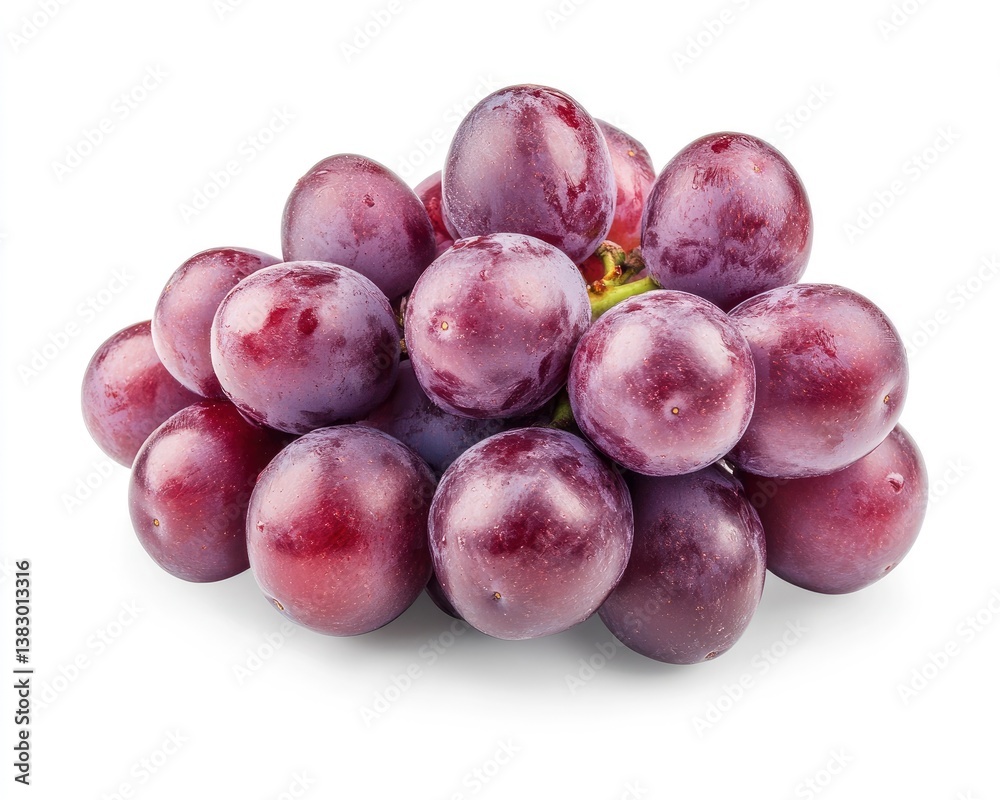 Close-up of Fresh Red Globe Grapes Bunch Isolated on White Close-up of Fresh Red Globe Grapes Bunch Isolated on White