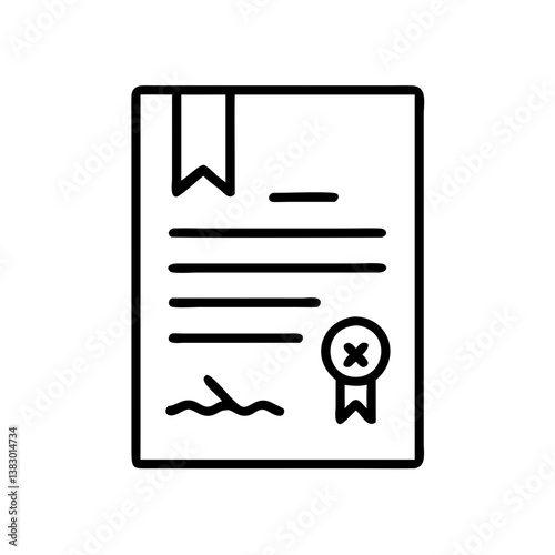 Document with a ribbon and an important message