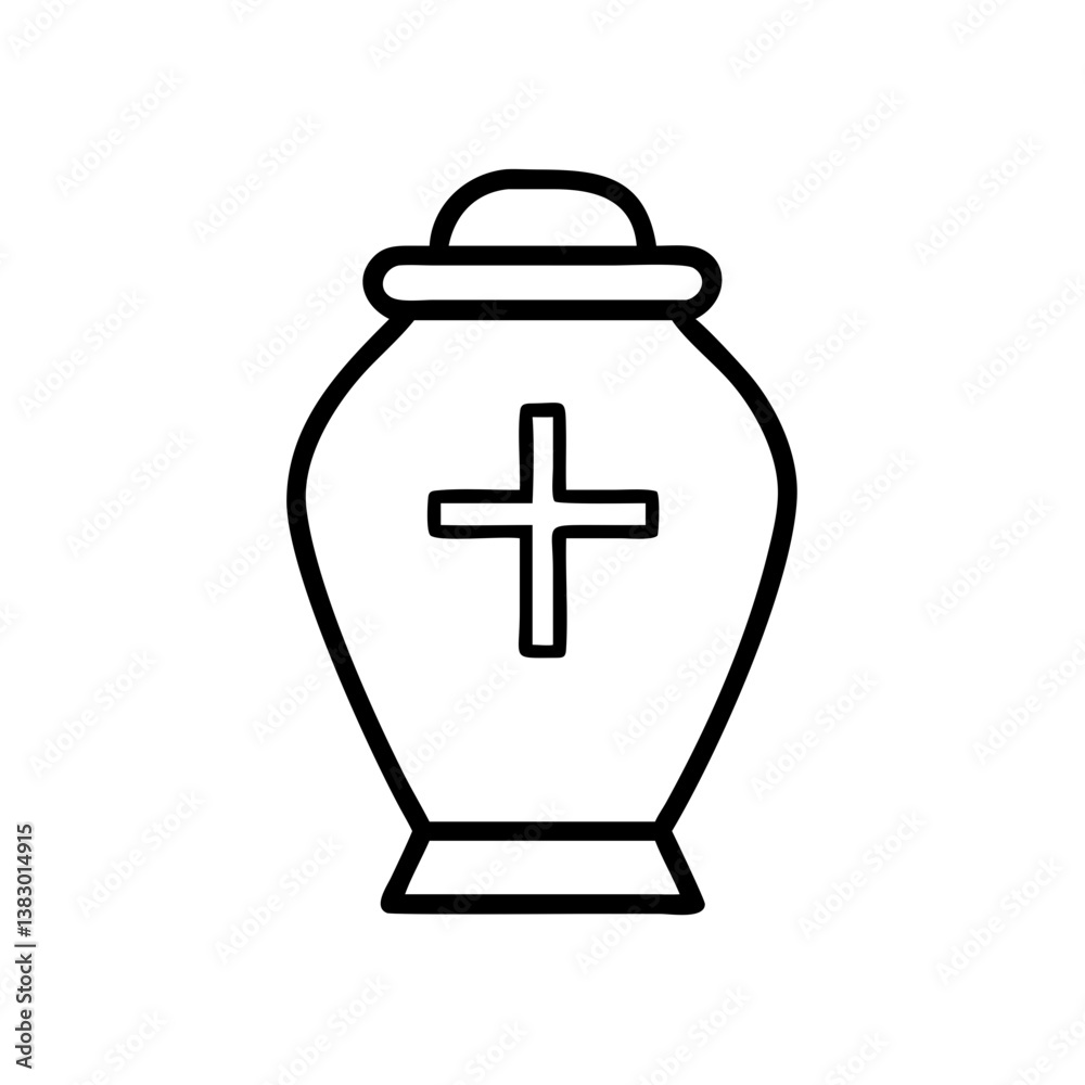 Urn with cross design Urn with cross design