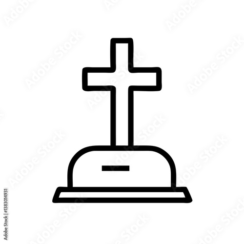 Cross on a gravestone