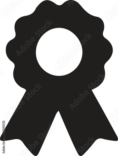 Badge of Honor: Silhouette of a classic award ribbon, symbolizing achievement, recognition, and excellence. A versatile image perfect for conveying success in various fields.