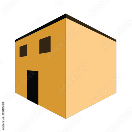 A minimalist 3d home design for app and web interfaces, featuring a plastic rendering of a house on a white background.