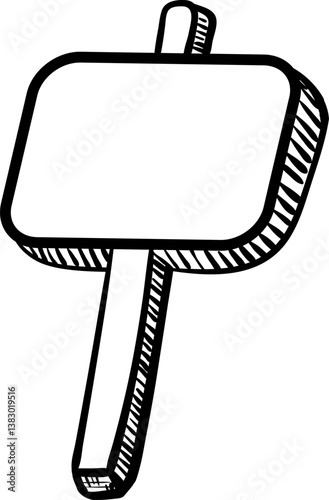 Handdrawn doodle billboard icon. Hand drawn black sketch. Sign symbol. Decoration element. White background. Isolated. Flat design. Vector illustration